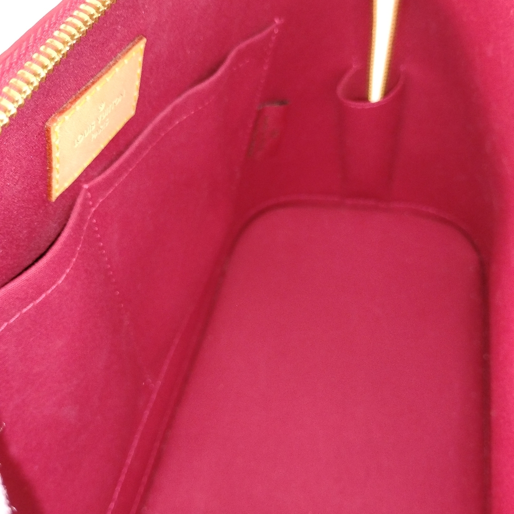 LOUIS VUITTON Vernis Red Patent Leather Alma PM Handbag COA - Picture 9 of 16